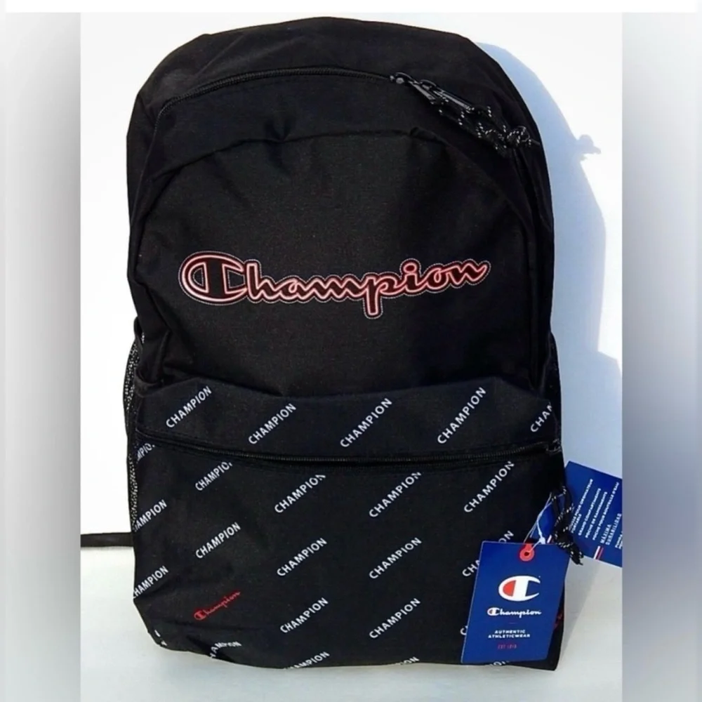 Champion Logo Ascend Backpack Black & Red 15